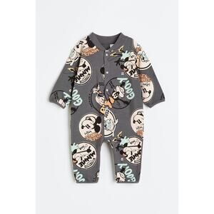 H&M Gray Mickey Mouse & Friends Sweatshirt Romper Size 6 Months New